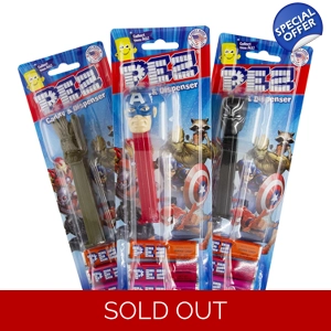 PEZ Marvel Sweets Dispenser with 3 Candy Packs